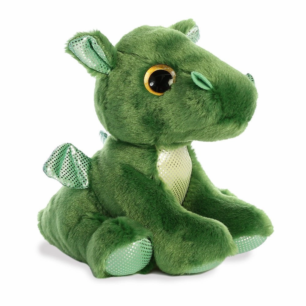 Aurora Sparkle Rumble Green Soft Toy Dragon Skill Perfect
