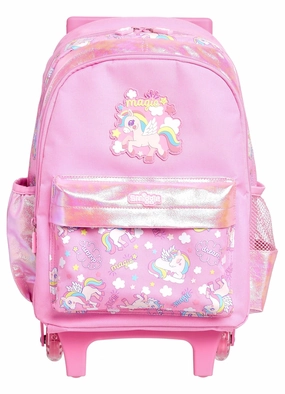 Elementary Age SMIGGLE Wonder Junior Backpack Trolley With Light Up Wheels - Pink