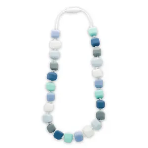 Classroom Use Love Express Blue Square Bead Chew Necklace