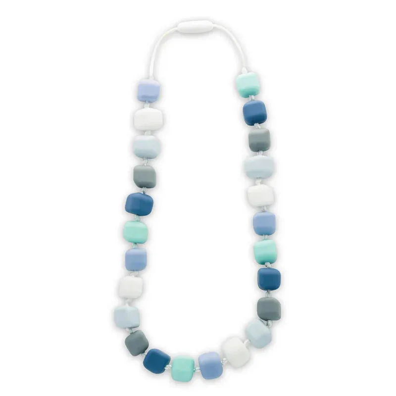 Classroom Use Love Express Blue Square Bead Chew Necklace