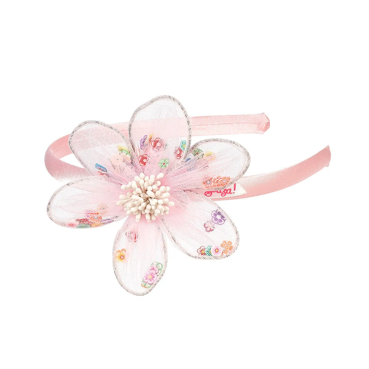 Indra Tiara w/pink flower  - Hair Accessory Bluetooth connected