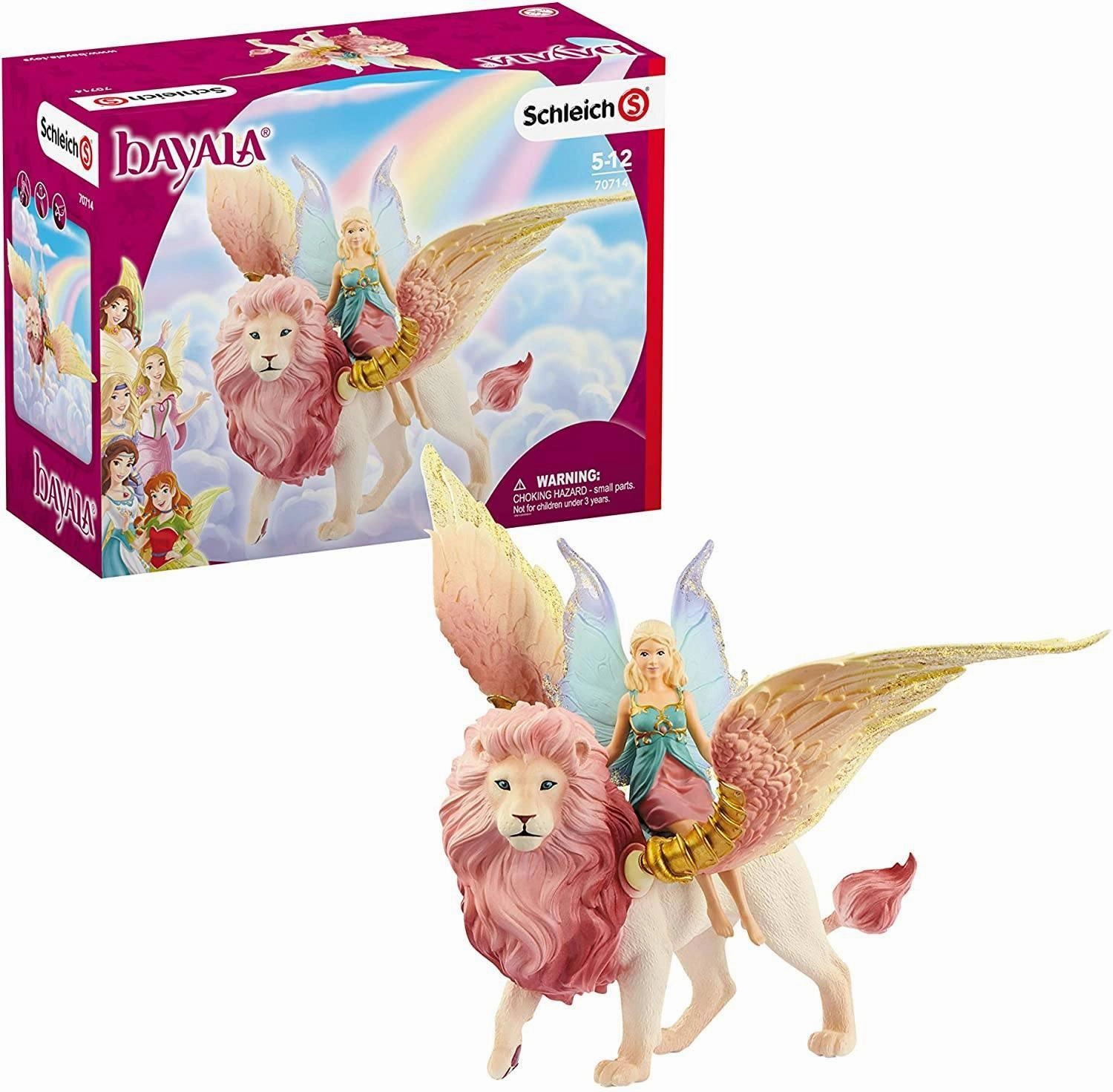 Solar powered Audio Engine Schleich Fairy in Flight on Winged Lion