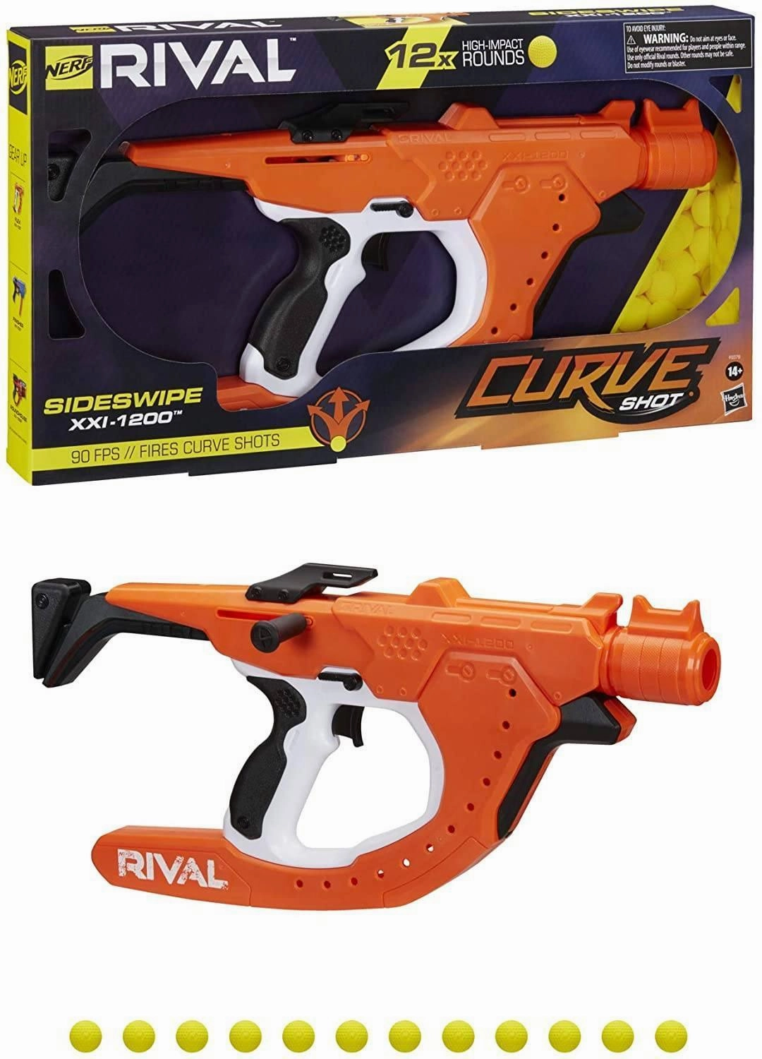 Visual Stimulation NERF Rival Curve Shot Sideswipe XXI-1200 Blaster