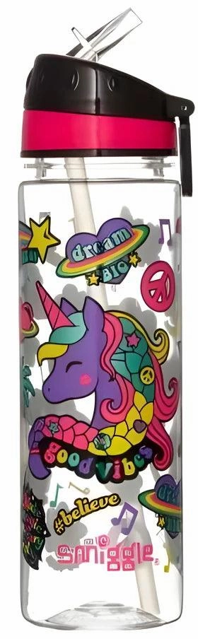 Agility Training SMIGGLE Express Water Drink Bottle with Flip Top Spout, Unicorn Print