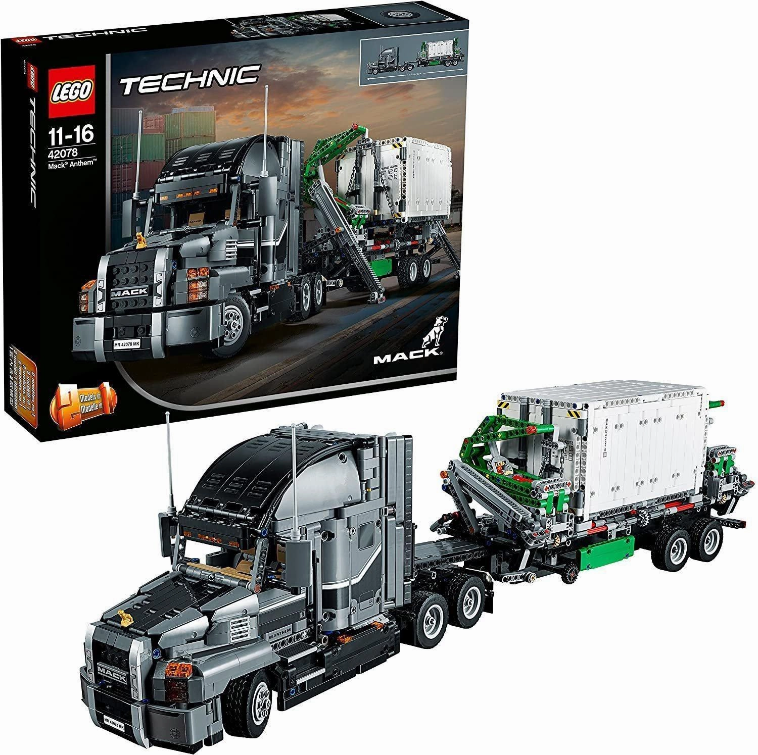 Adventure Conclude LEGO TECHNIC 42078 Mack Anthem 2 in 1 Garbage Truck Model, Advanced Building Set