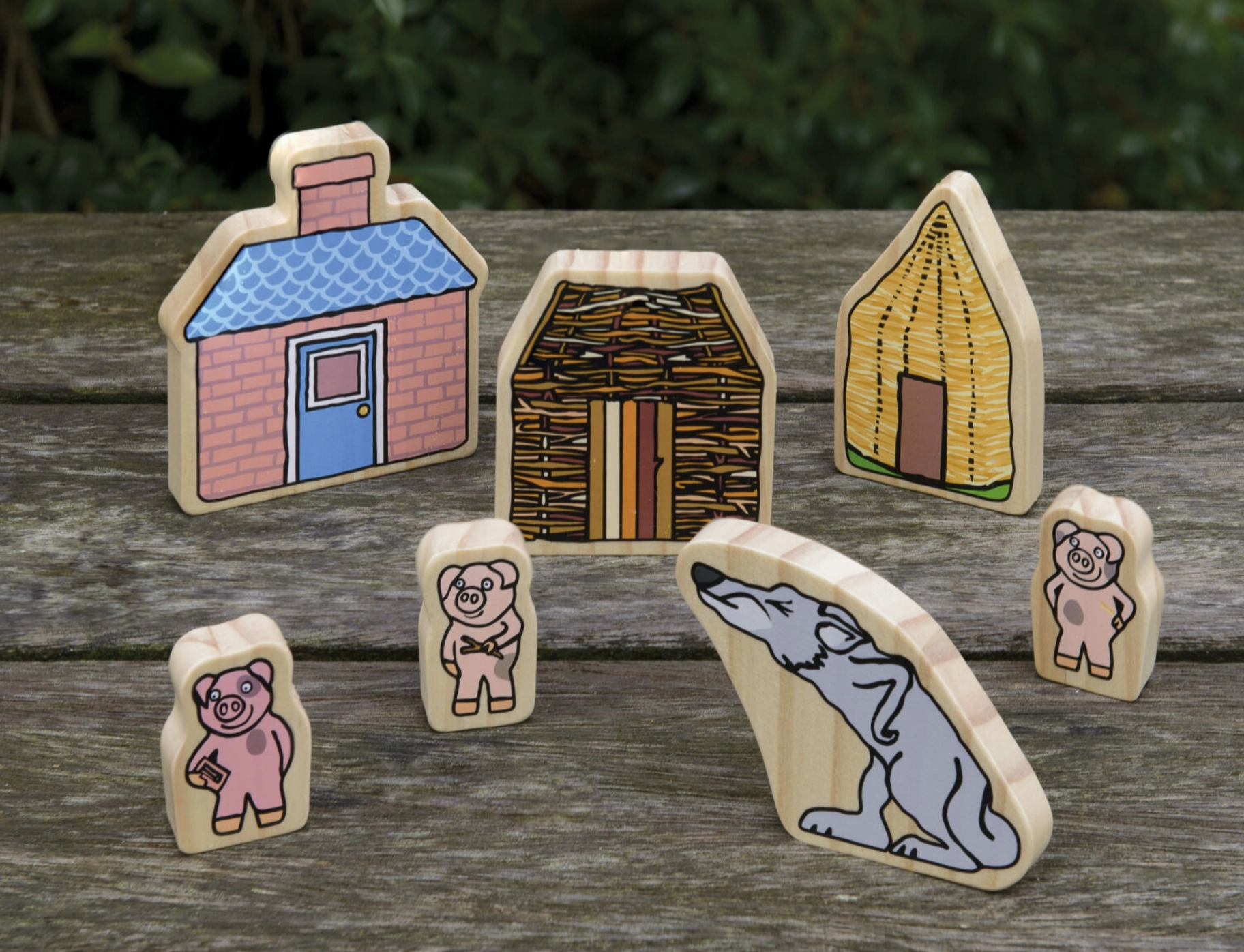 Legacy Leave Binary System Yellow Door Three Little Pigs Wooden Characters