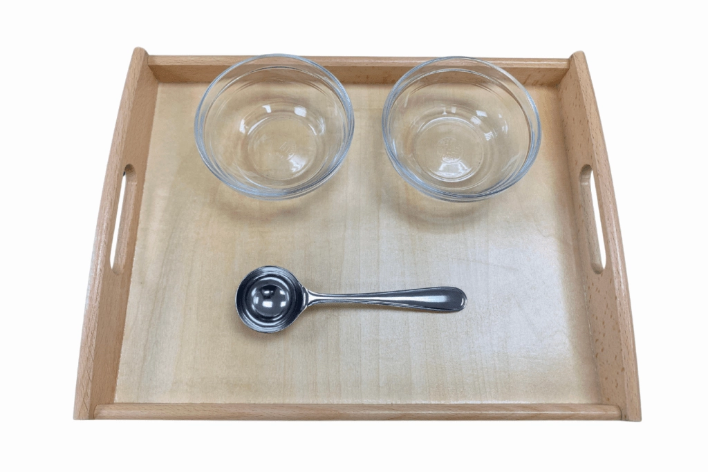 Montessori Spooning Activity - includes Scoop, Tray, and Bowls Space Travel Magic Trick