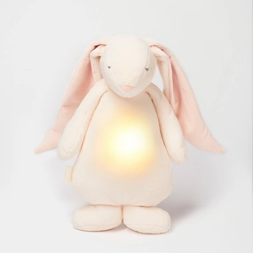 Snow Sport Moonie 2.0 Powder Pink Sound & Light Rabbit  Organic Baby Sleep Aid