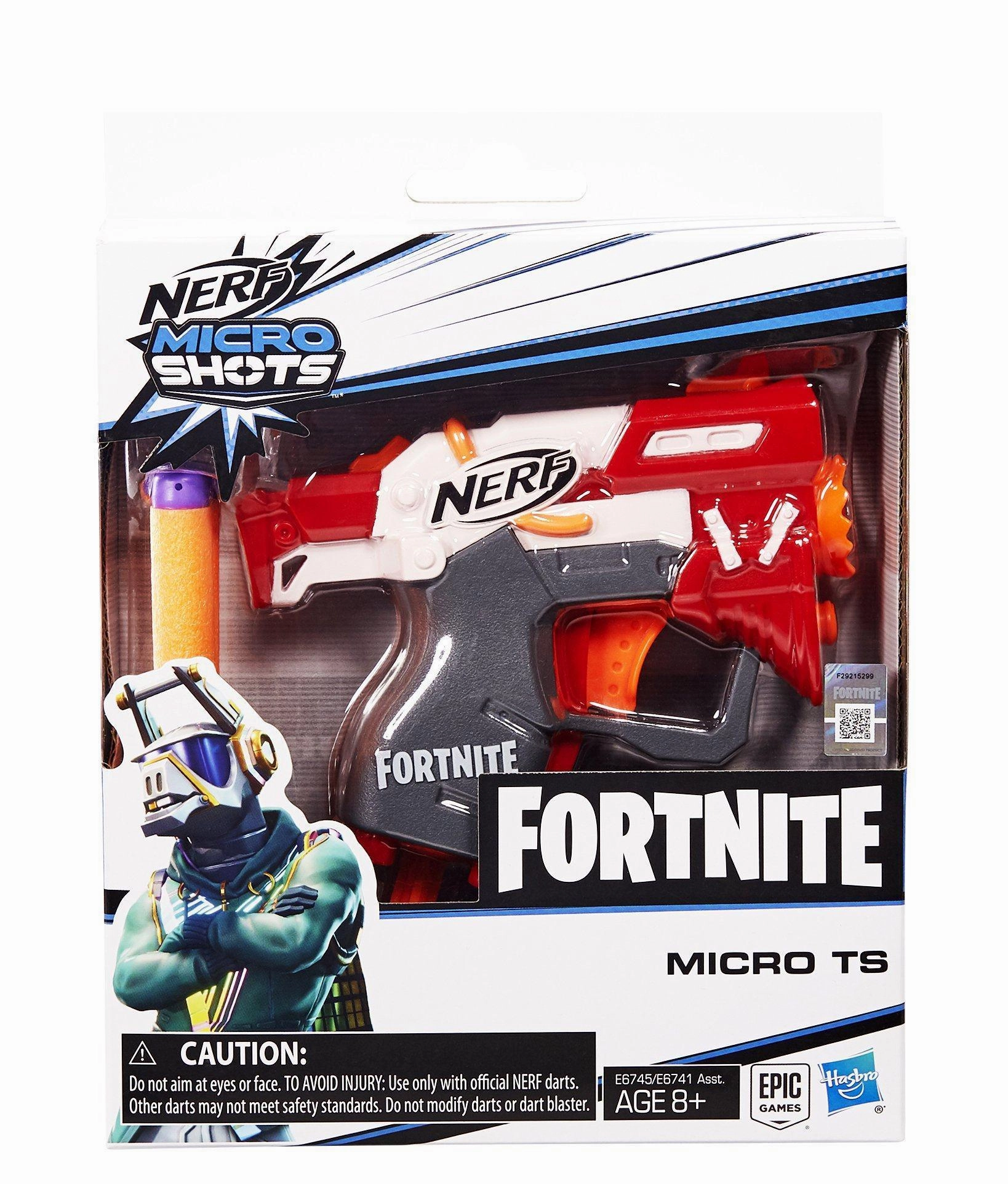 Fortnite TS Nerf MicroShots Dart-Firing Toy Blaster and 2 Nerf Darts Beach Day Approval Get