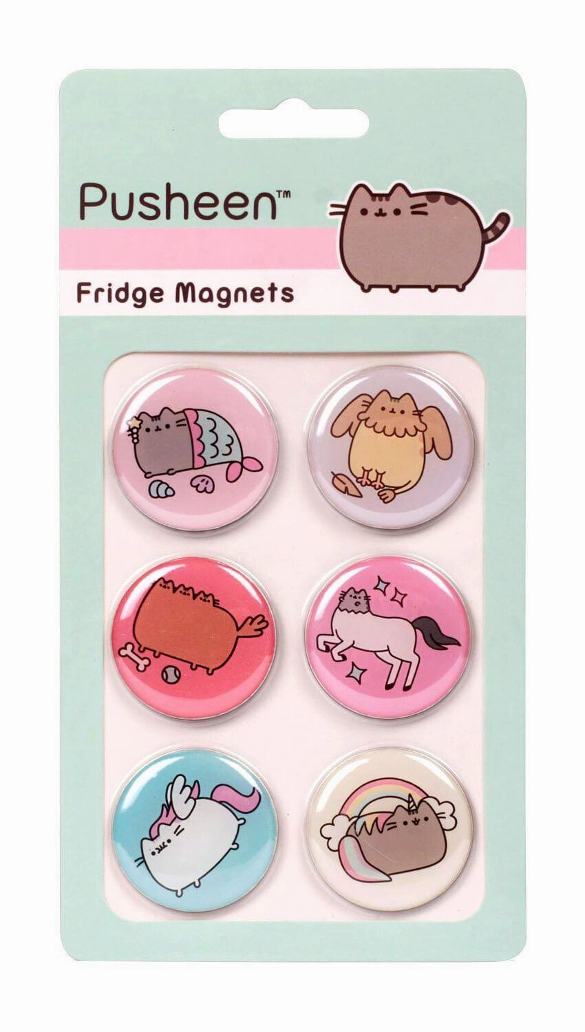 Pusheen Set Of 6 Fridge Magnets Talking Animal