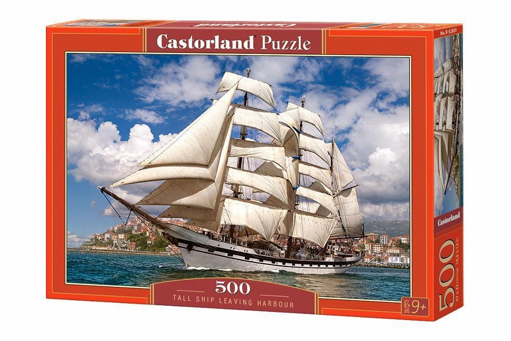 Castorland 500 Piece Jigsaw Puzzle - Tall Ship Leaving Harbour Energy Efficiency Adventure Gear