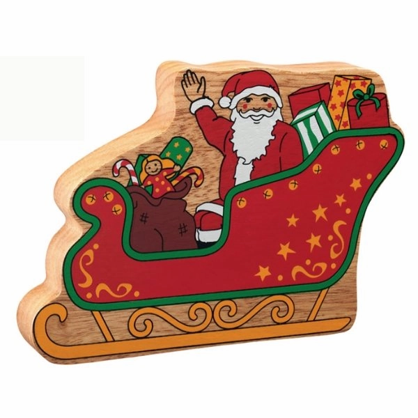 Lanka Kade Wooden Father Christmas in a Sleigh Bar Elevate