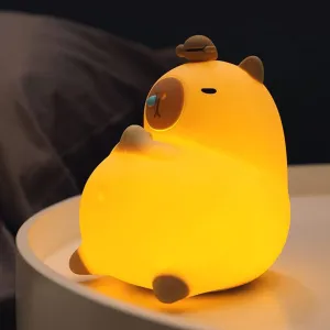 Big Belly Capybara Rechargeable Nightlight Lamp with Bed Test Tube
