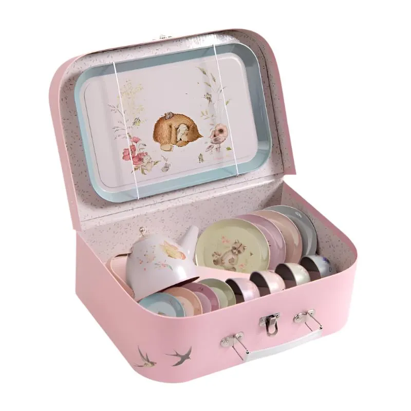 Zoo Building Suitcase - Tea Party Metal Set The Rosalies - Moulin Roty