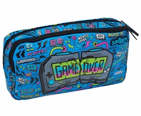 Smiggle Eclipse Pocket Character Pencil Case - Mid Blue manual operation Supermarket Play