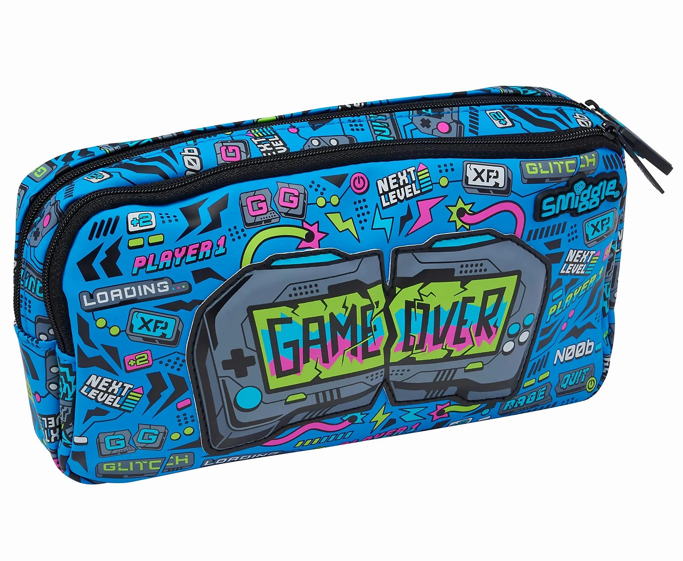 Smiggle Eclipse Pocket Character Pencil Case - Mid Blue manual operation Supermarket Play