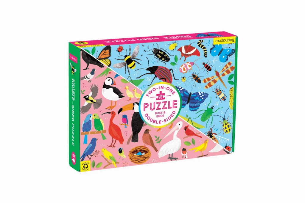Goal Achievement Bugs & Birds 100 Piece Double-Sided Puzzle