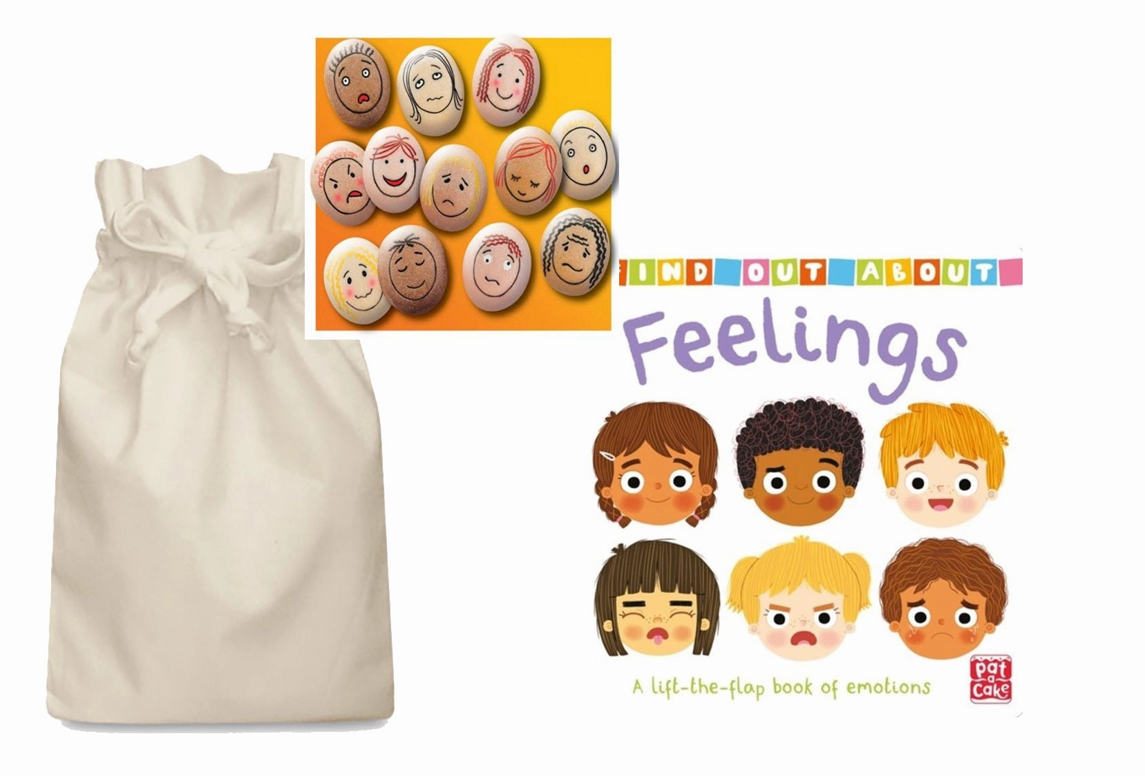 Wood Working Find out about Feelings Story Sack with Emotion Stones
