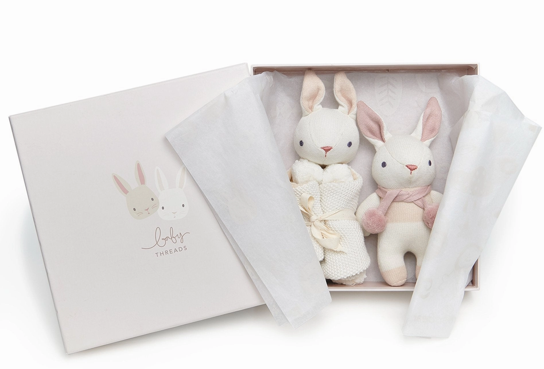 Tenderleaf Toys Baby Threads Cream Bunny Baby Gift Set Loop Construction