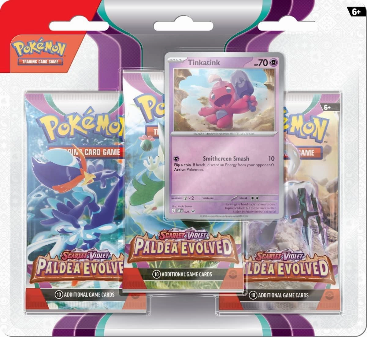 Pok??mon TCG: Scarlet & Violet-Paldea Evolved 3 Booster Packs & Tinkatink Promo Card Organic Cotton
