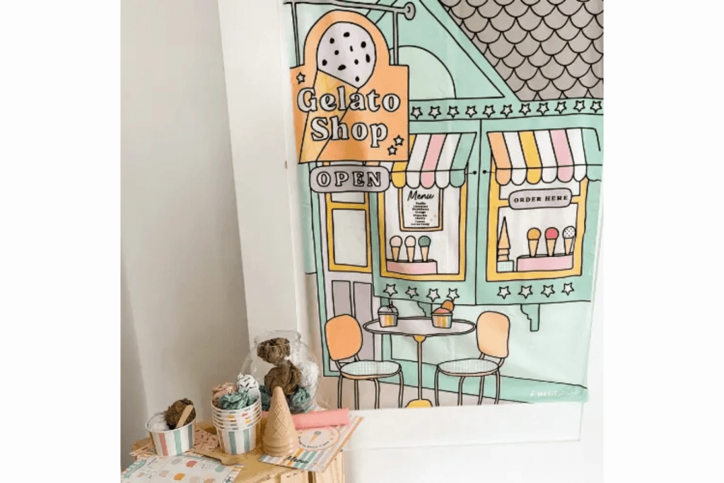Art Gallery Labor Gelato Shop Fabric Play Scene