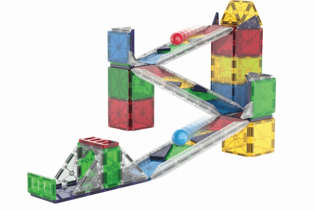 Cosmic Background Magna-Tiles?  Rail Racers Deluxe 90-Piece Set