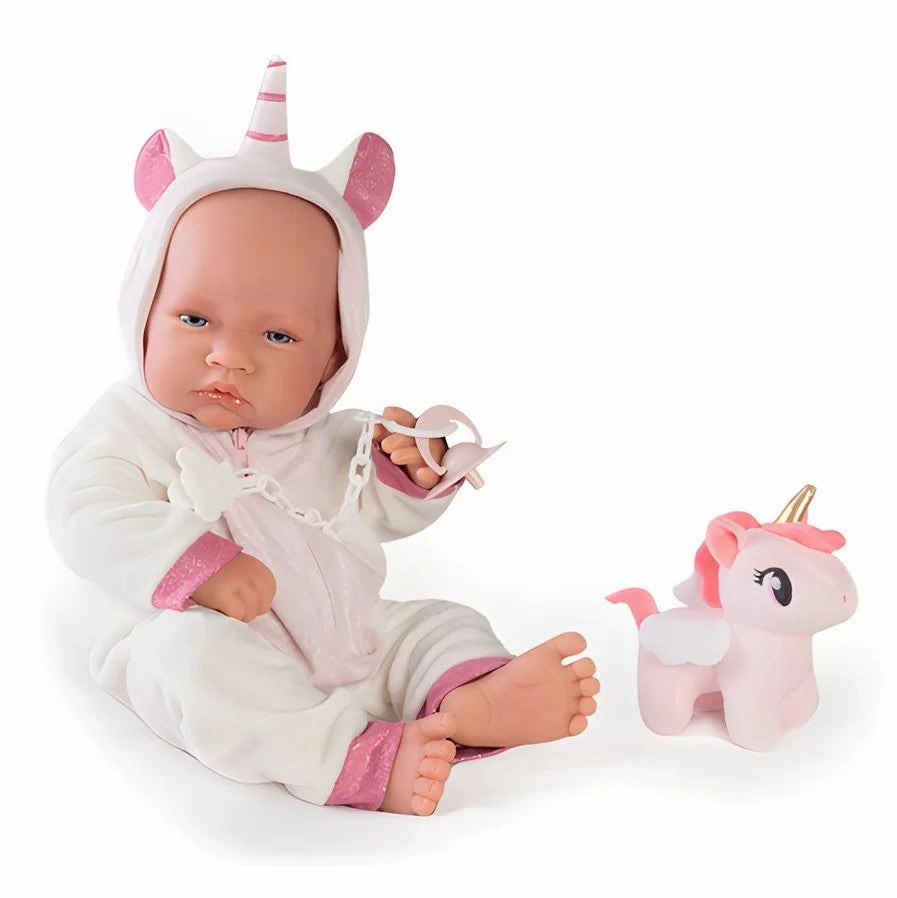 Antonio Juan 50268 Newborn Baby Doll 42cm with Unicorn Costume Talent Development Work Perform