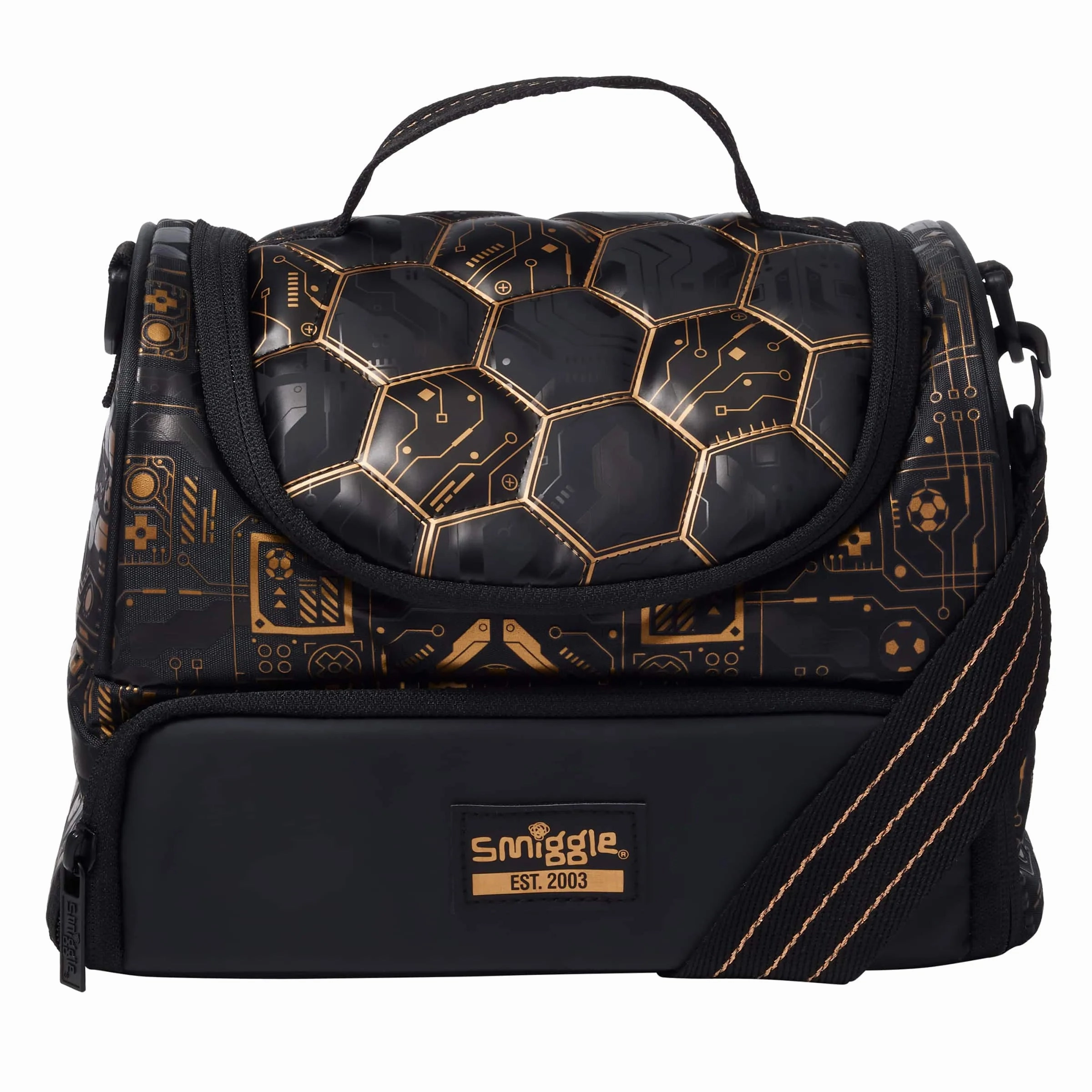 Marine Life Smiggle Livewire Large Double Lunchbox With Strap - Black