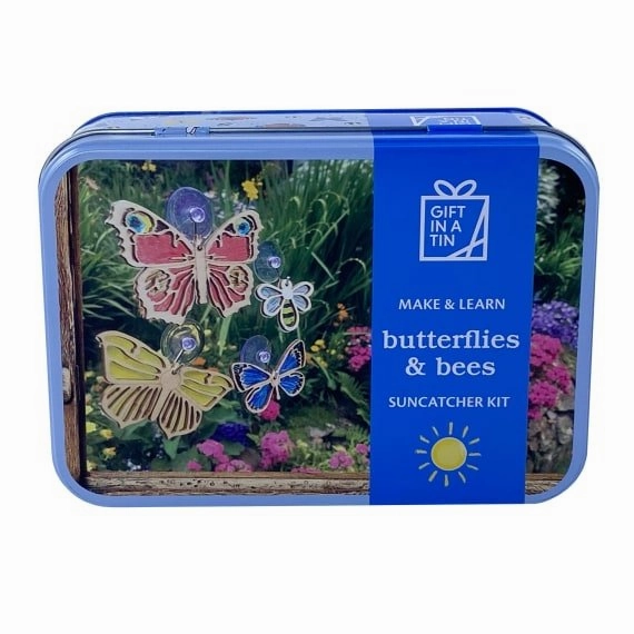 Apples To Pears Gift In A Tin Butterflies & Bees Suncatcher Kit Stability Maintain