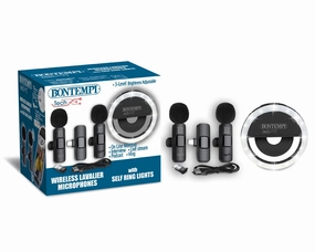 Knowledge Gain BONTEMPI 2 Wireless Lavalier Microphones with Selfie Ring Light
