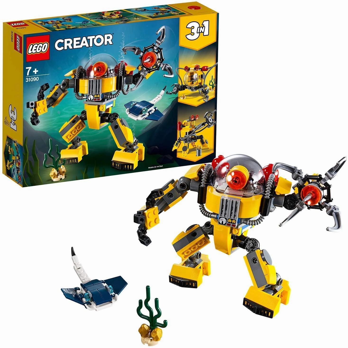 Meditation aid Gardening Kit LEGO CREATOR 3in131090 Underwater Robot Crane and Submarine