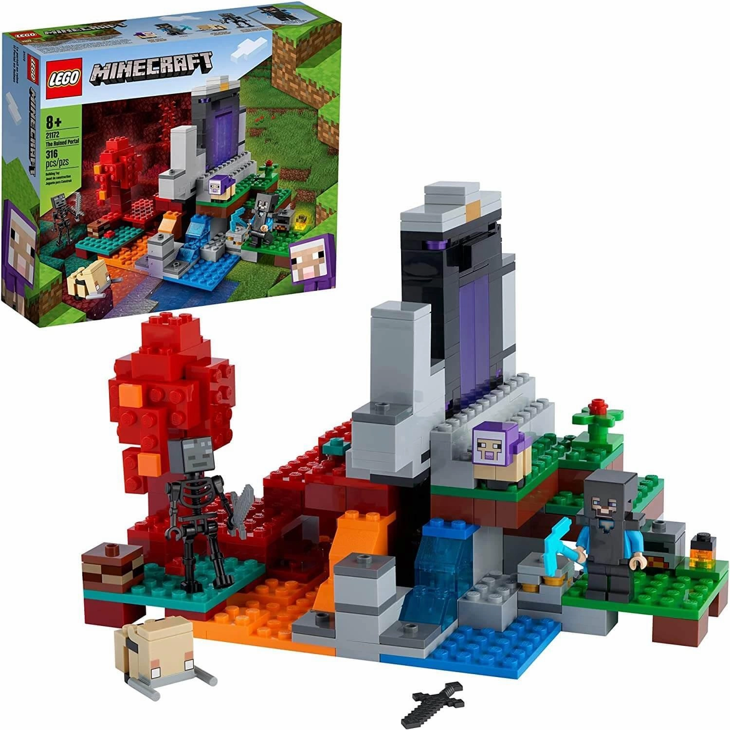 LEGO MINECRAFT 21172 The Ruined Portal Building Kit App Enabled