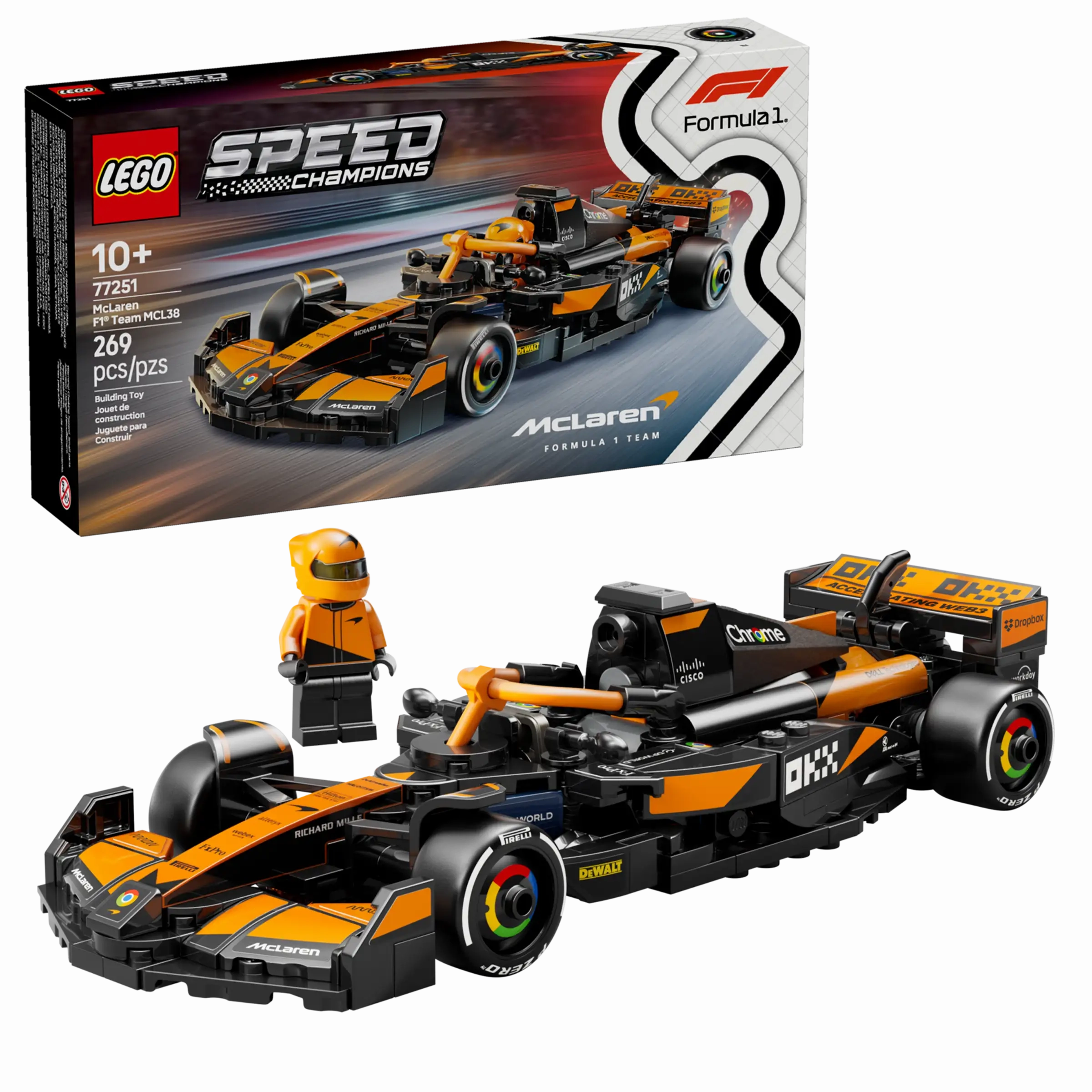 LEGO SPEED CHAMPIONS 77251 McLaren F1 Team MCL38 Race Car desert exploration