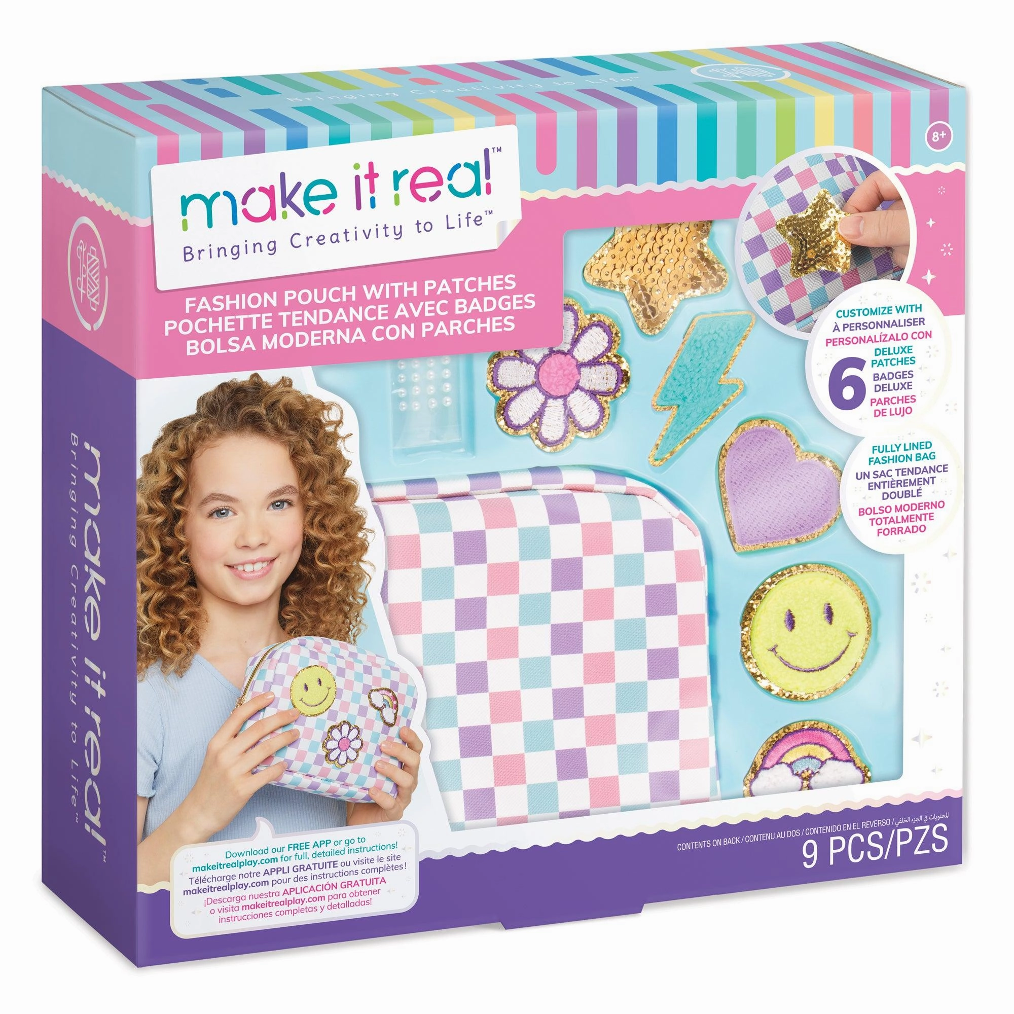 Make it Real Fashion Pouch with Patches Joy Feel Resource Save