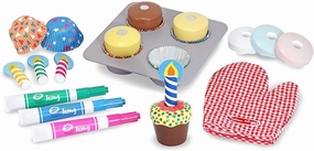 Melissa & Doug 14019 Wooden Cupcake Set Skill Mastery