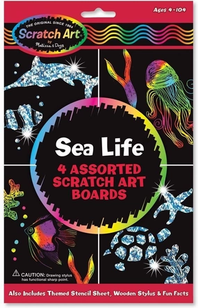 Melissa & Doug Scratch Art Sheets Marine Life Knowledge Gain User Delight