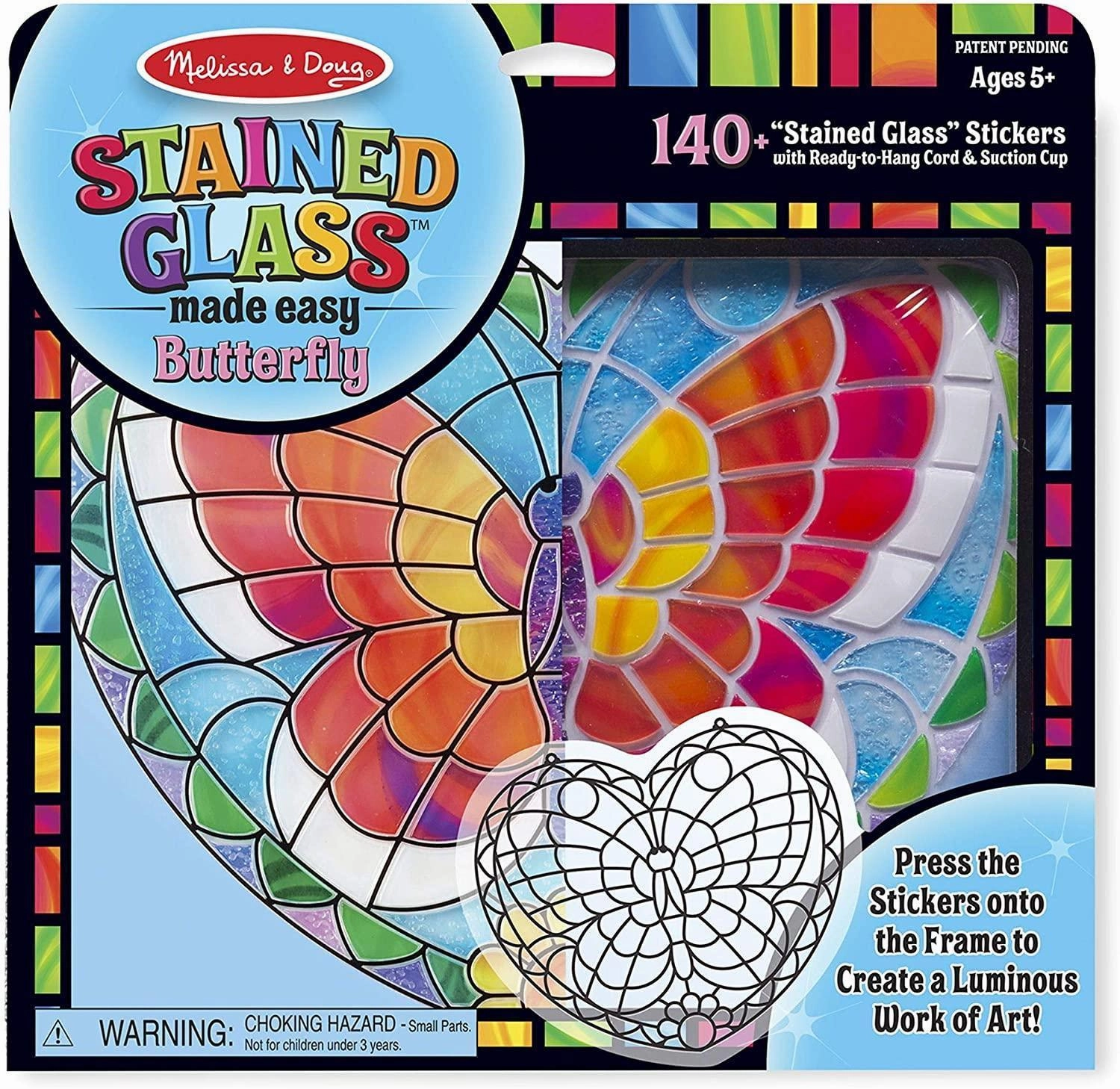 Interactive Games Melissa & Doug Stained Glass Butterfly Craft Sticker Kit