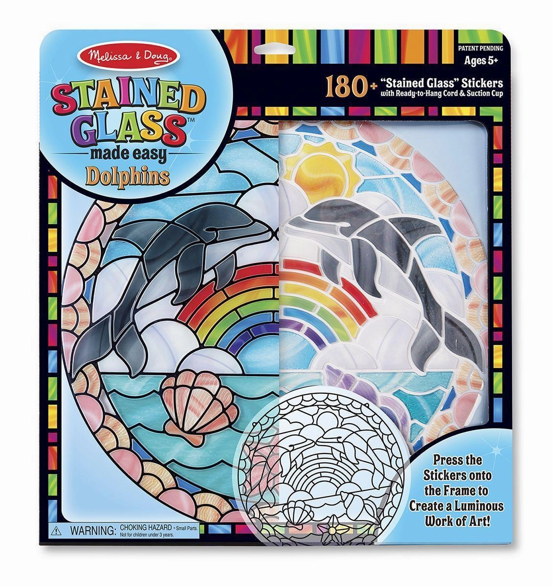 Style Imitation Melissa & Doug Stained Glass Dolphin Craft Sticker Kit