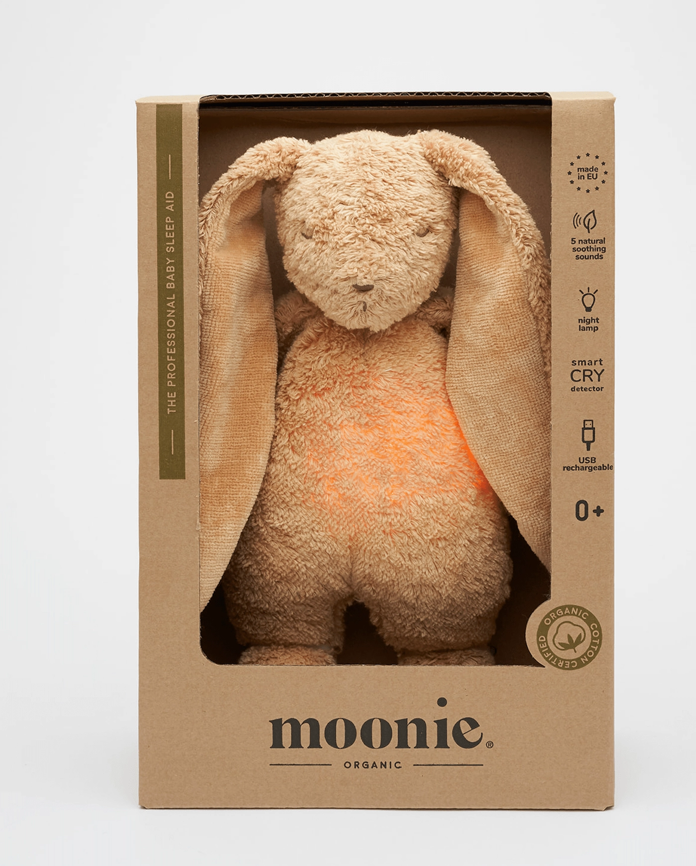 Moonie 2.0 Cappuccino Nature Bunny - Organic Baby Sleep Aid Train Set Customer Satisfaction
