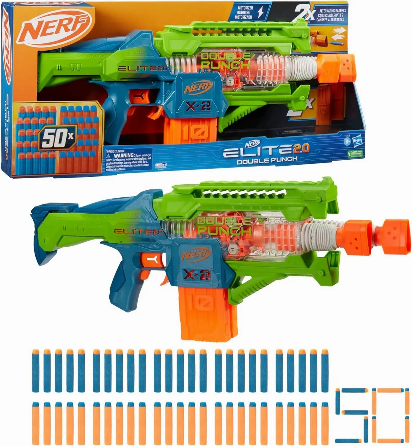 NERF Elite 2.0 Double Punch Dart Blaster STEM Education