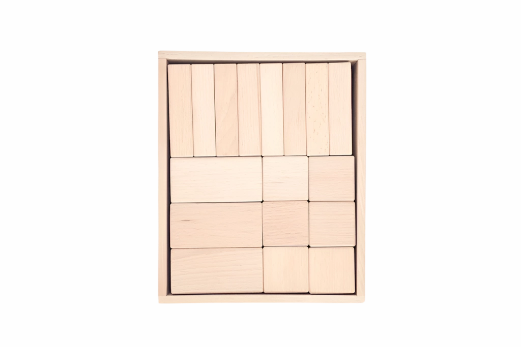 Papoose Wood Blocks Mixed (30 pcs) Skill Building Tennis Racket