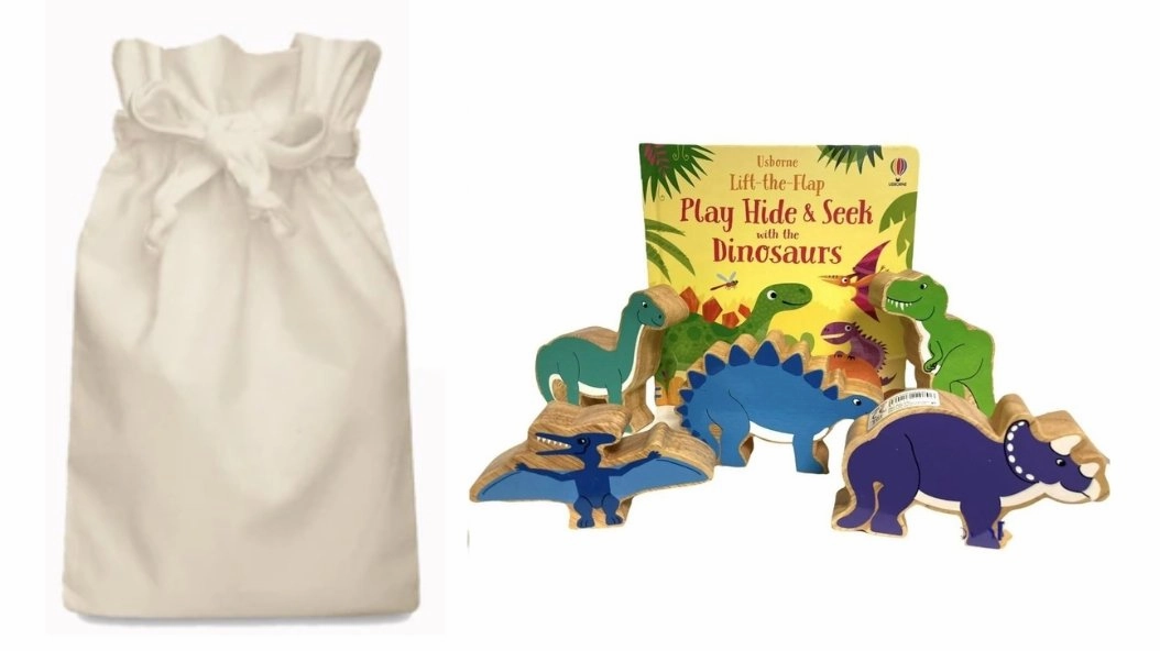 Play Hide & Seek with the Dinosaurs Story Sack UFO Toy