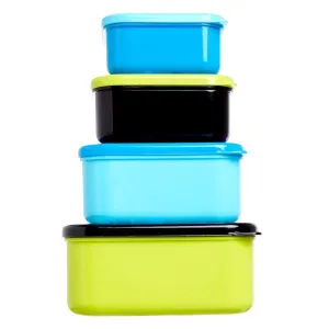 Sorting Game Style Imitation SMIGGLE Happy Snack N' Stack Containers x 4 - Black