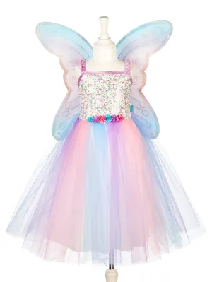 Felicity Fairy Costume ?C Dress and Wings Set (pink & blue) - Role-Play for Children(3sizes) Volcano Model