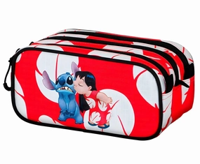 Disney Stitch Kiss Triple Pencil Case Rare Find