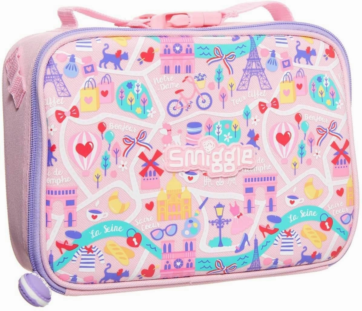 Innovation Encourage Concentration Master SMIGGLE Explore Attachable Square Lunchbox, Pink
