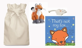 Bridge Construction Clock Teaching That's not my Fox Story Sack with Aurora Fox Soft Toy and Holztiger Mouse