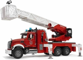 Assistance Provide Reflex Development BRUDER Mack Granite Fire Engine with Slewing Ladder and Water Pump