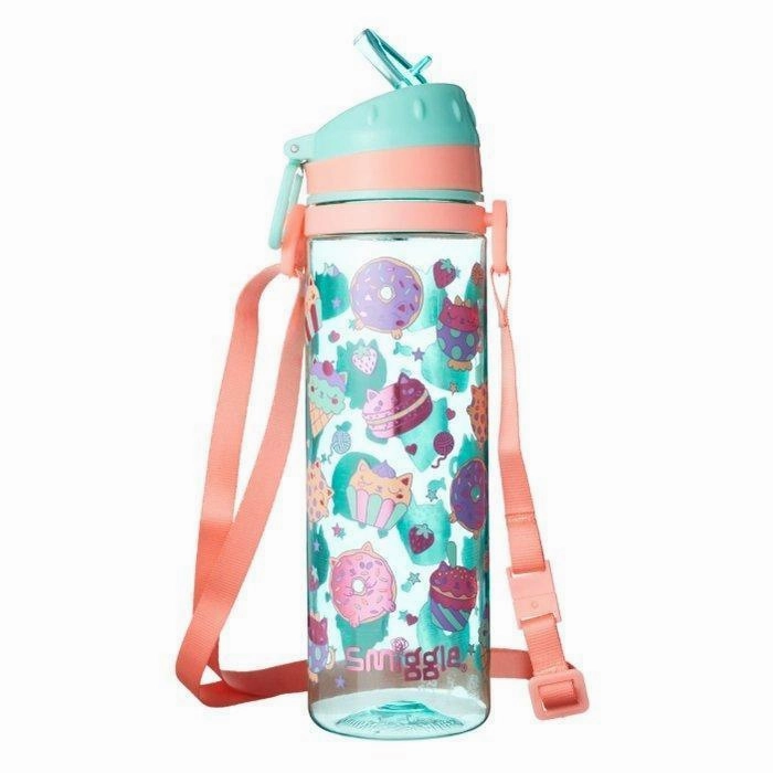 SMIGGLE Dizzy Strap Drinking Bottle, Mint/Peach Understanding Grow Basket Hoop