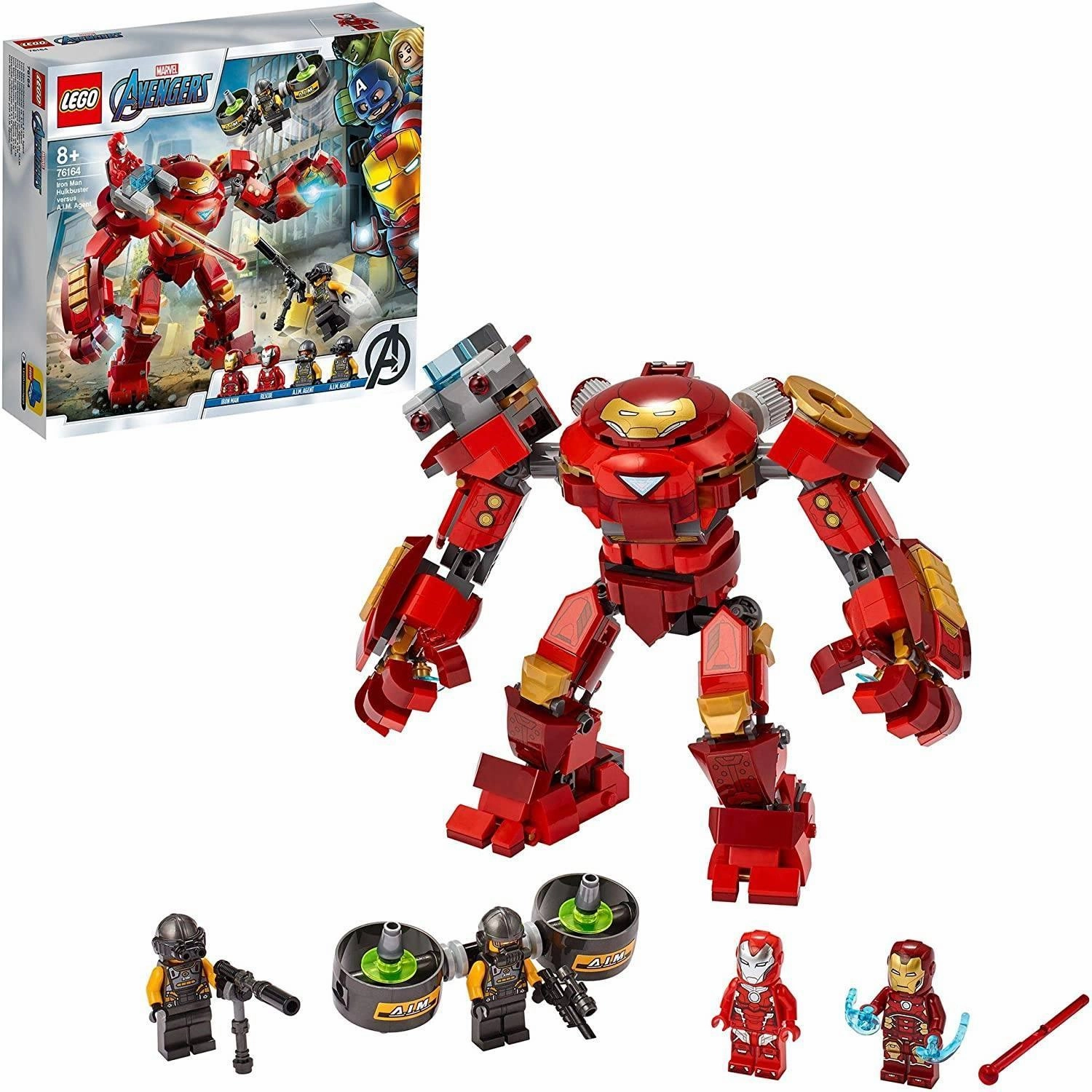 Composting Kit LEGO MARVEL 76164 Marvel Avengers Iron Man Hulkbuster vs. A.I.M. Agent, Posable Mech Action Figure